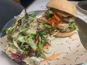 Banh Mi Burger (with salad instead of fries)  at Vrutal - Diputació in Barcelona