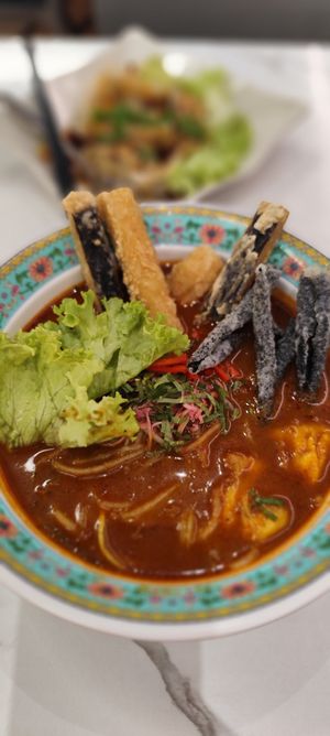 Asam laksa at Kang Su Vegetarian 康素 - Macpherson  in Central Singapore