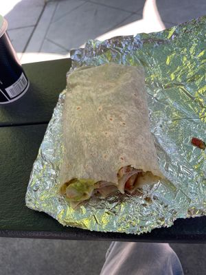 The burrito with Tofu and non dairy sauce was great.  They only had outdoor seating though.  at Joel's Mexican Food in Sandpoint