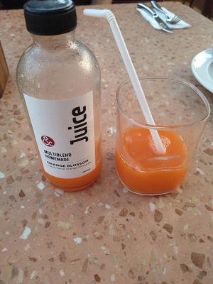 Cold-pressed juice, Orange Blossom. Without icecubes at Much & Mellow in Ao Nang