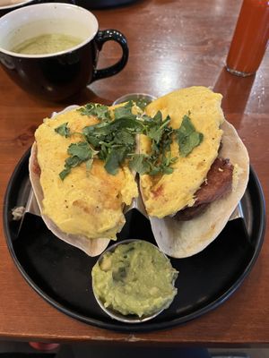 Breakfast tacos  at KickStand Coffee & Kitchen in Hood River