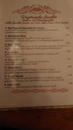 vegetarisch at The Red Fort in Burgwedel