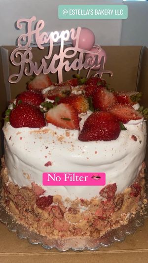 Vegan Strawberry Shortcake  at Estella's Bakery in Houston