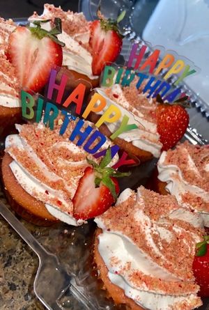 Vegan Strawberry Cupcakes at Estella's Bakery in Houston