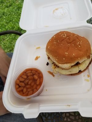 Mashed potato burger at Glory Doughnuts & Diner in Frederick