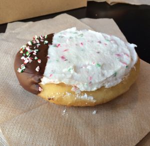 peppermint doughnut at Glory Doughnuts & Diner in Frederick
