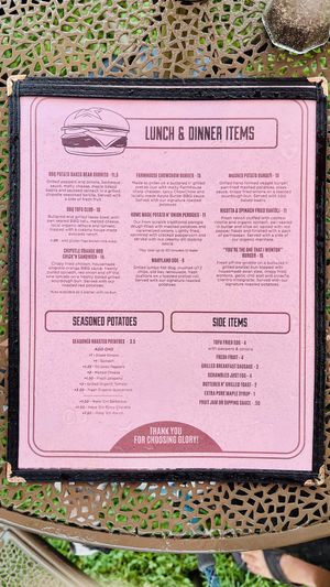Lunch Menu  at Glory Doughnuts & Diner in Frederick