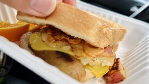 Apple Sage Sausage Melt  at Glory Doughnuts & Diner in Frederick