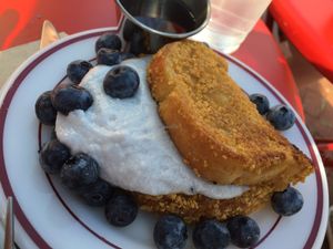 Lavender French Toast at Glory Doughnuts & Diner in Frederick