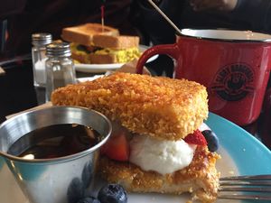 Whiskey Cream Stuffed French Toast❤️ at Glory Doughnuts & Diner in Frederick