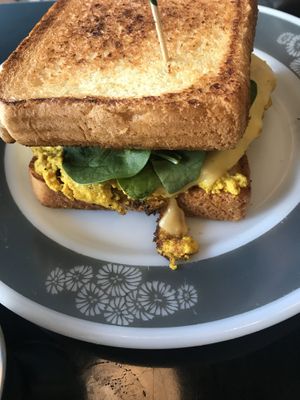 Tofu breakfast sandwich  at Glory Doughnuts & Diner in Frederick