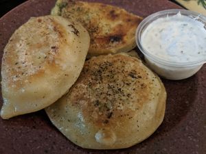 Pierogis, takeout at Glory Doughnuts & Diner in Frederick