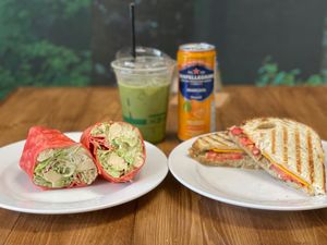 Chicken ceasar wrap and tuna melt  at The Conscious Cafe in Lethbridge