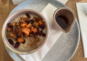 Cosy bowl - the most delicious porridge   at Cafe Neuk  in Stonehaven