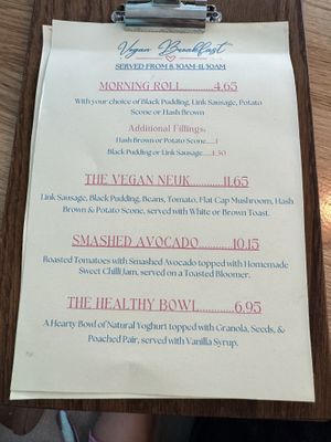 Vegan Breakfast Menu   at Cafe Neuk  in Stonehaven