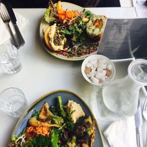 burger + veggie pie  at The Lighthouse Cafe in Galway