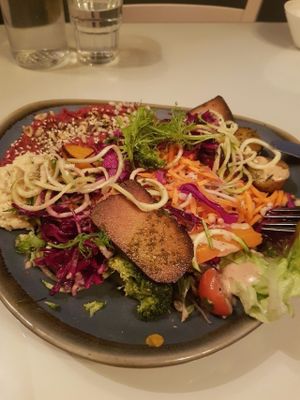 Fresh salad with Tofo so tasty and filling at The Lighthouse Cafe in Galway
