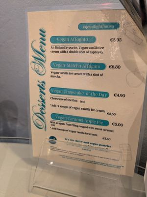 dessert menu 06/2025 at The Lighthouse Cafe in Galway