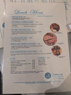 Lunch menu 06/2025 at The Lighthouse Cafe in Galway