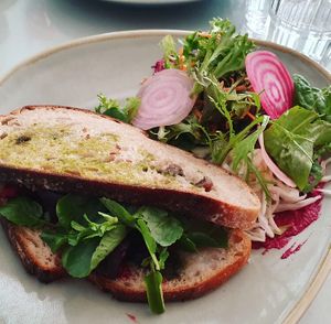 Beetroot and vegan feta sandwich at The Lighthouse Cafe in Galway