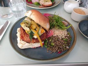 Veggie option... there is halloumi in there but it can be swapped out for vegan cheese. at The Lighthouse Cafe in Galway