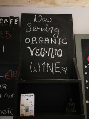 Vegan wine at The Lighthouse Cafe in Galway