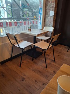 Seats, its a small room at East Side Burrito in Berlin