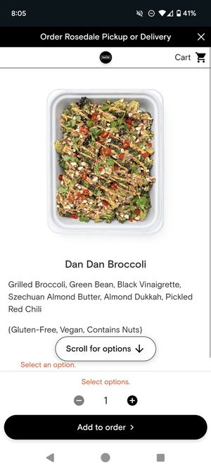 Dan Dan Broccoli at Pantry in Toronto