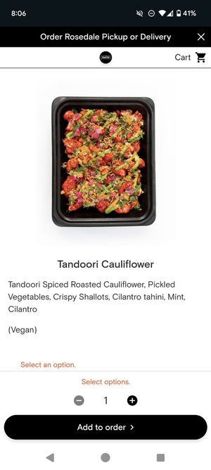 Tandoori Cauliflower at Pantry in Toronto