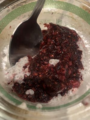 Red berry parfait   at Le Botaniste - Penn Plaza in New York City