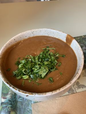 Black bean soupp  at Le Botaniste - Penn Plaza in New York City