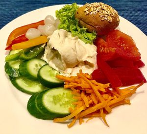 Hummus, salad and Skinny Genie GF bread at L'APERO in Dubai
