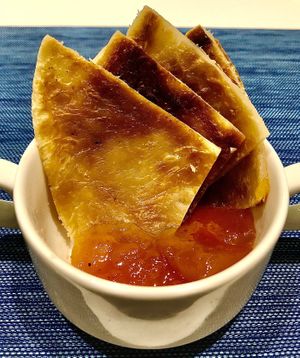 Paratha with mango chutney  at L'APERO in Dubai