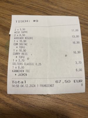 Rechnung   at Kyoto  in Frankfurt