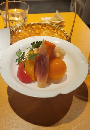 Seasonal pickled veg (excellent) at Vegan Izakaya Nowhere in Tokyo