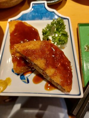Lovely katsu "ham" at Vegan Izakaya Nowhere in Tokyo