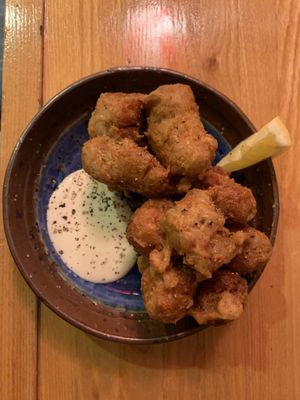 Karaage! the best  at Vegan Izakaya Nowhere in Tokyo