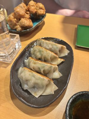Gyozas  at Vegan Izakaya Nowhere in Tokyo