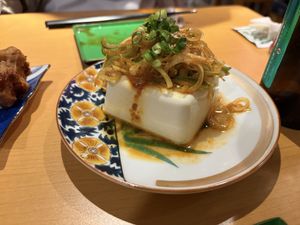 leek + tofu  at Vegan Izakaya Nowhere in Tokyo