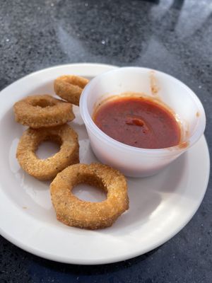 Calamari rings (3/5) #Veganuary at Lotus Moon Vegan Pho in Boulder