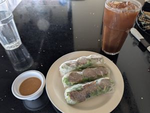 Rice paper rolls at Lotus Moon Vegan Pho in Boulder