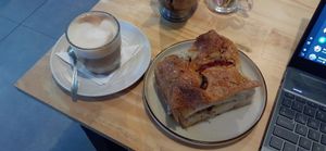 Oat flat white at Bulevardo  in Montevideo