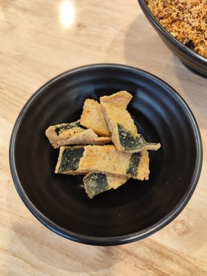 fried 'fish' at EggBomb Cafe in Johor Bahru