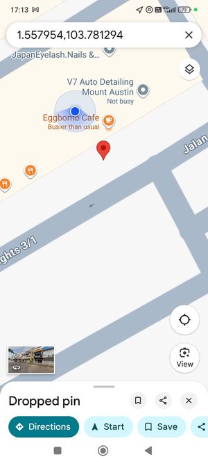 Location on Google maps at EggBomb Cafe in Johor Bahru