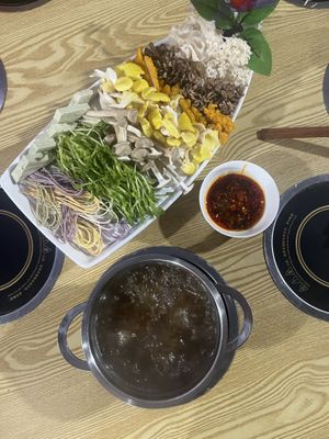 The mushroom platter  at Chongqing Donghua Temple Vegetarian Hot Pot in Chongqing