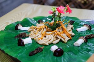 mushrooms at Chongqing Donghua Temple Vegetarian Hot Pot in Chongqing