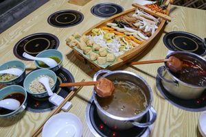 hot pot at Chongqing Donghua Temple Vegetarian Hot Pot in Chongqing