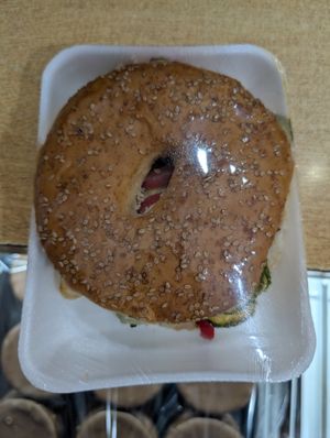 Roasted veg sandwich at Jengibre Saludable in Esquel