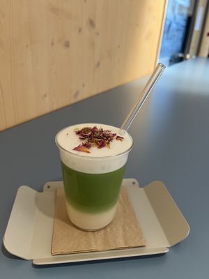 Rose flavored matcha   at Neosociety  in Munich