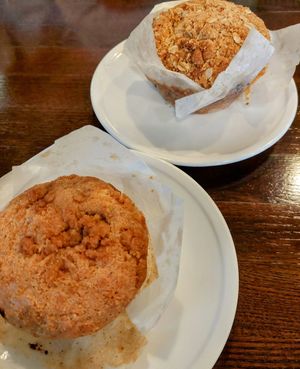 Amazing huge muffins made by talented vegan pastry chef at B2 Bistro + Bar  in West Reading